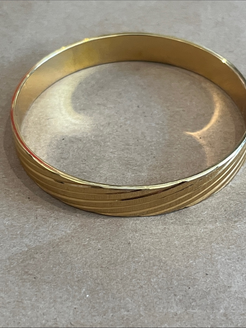Vintage Monet Gold-Tone Textured Women's Bangle Bracelet - Classic Style, stamp